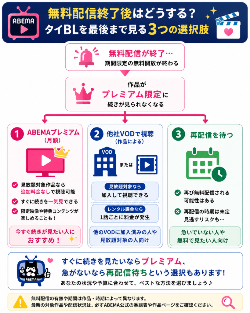 無料終了後はどうする？タイBLを最後まで見る3つの選択肢