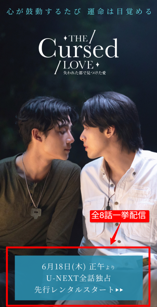『The Cursed Love／失われた都で見つけた愛』公式サイトにてU-NEXT独占配信情報確認