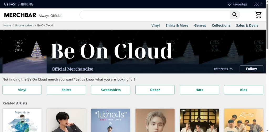 Be On Cloud Shopトップページ
