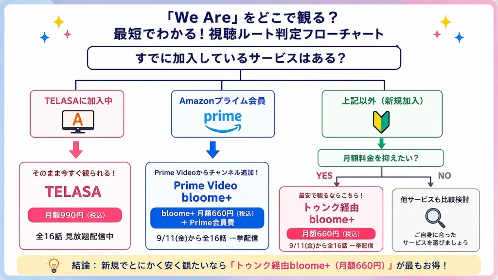 タイBL『We Are』を視聴するための配信サービス判定フローチャート