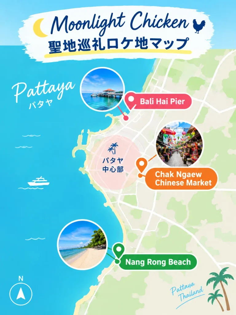 『Moonlight Chicken』聖地巡礼ロケ地マップ｜パタヤ周辺の撮影場所